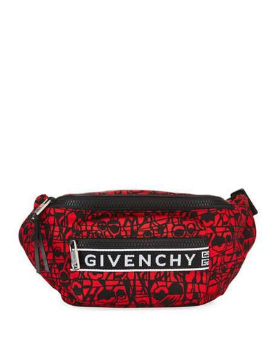 Shop Givenchy Men's Light 3 Belt Bag/fanny Pack In Black/red