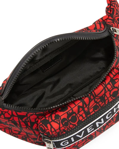 Shop Givenchy Men's Light 3 Belt Bag/fanny Pack In Black/red