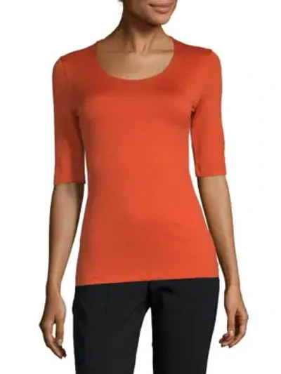 Shop Akris Knit Scoop-neck Top In Orange