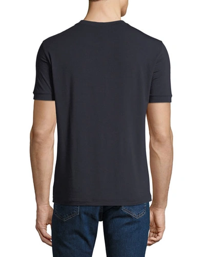 Shop Giorgio Armani Men's Solid Jersey Crewneck T-shirt In Navy