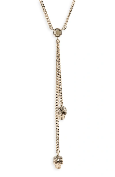 Shop Alexander Mcqueen Thin Chain Necklace In Gold