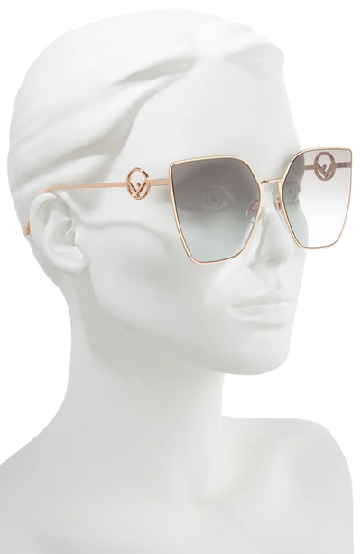 Shop Fendi 63mm Oversized Sunglasses In Gold/ Copper