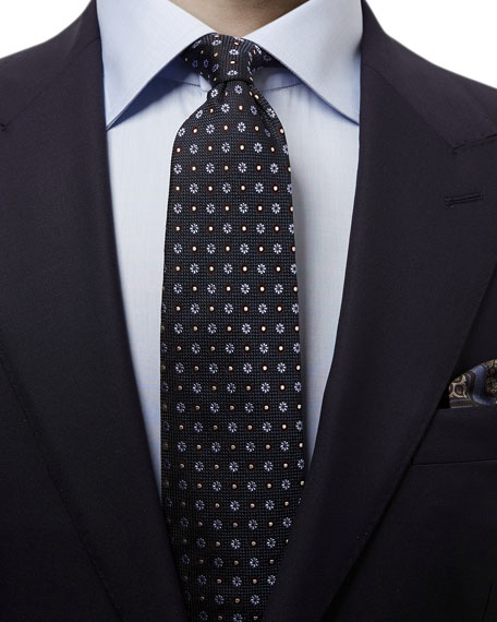 Eton Floral Circle Silk Tie In Navy | ModeSens