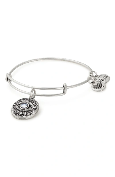 Shop Alex And Ani Evil Eye Adjustable Wire Bangle (nordstrom Exclusive) In Silver