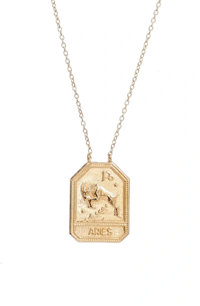 Shop Jennifer Zeuner Jewelry Kiana Zodiac Pendant Necklace In Aries Gold