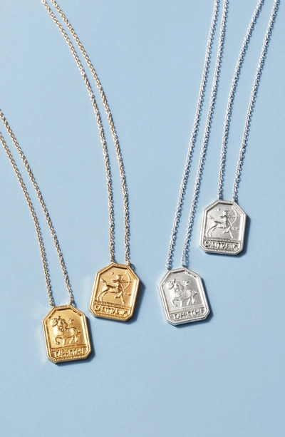 Jennifer Zeuner Jewelry Kiana Zodiac Pendant Necklace In Aries Gold