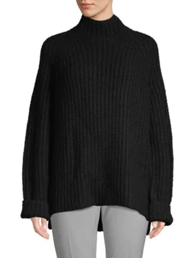 Shop Theory Rifonia Mockneck Wool, Silk & Cashmere Sweater In Black