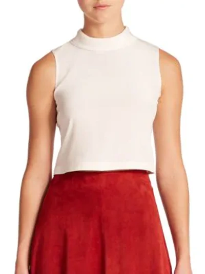 Shop Elle Sasson Tess Silk Crop Top In Ivory