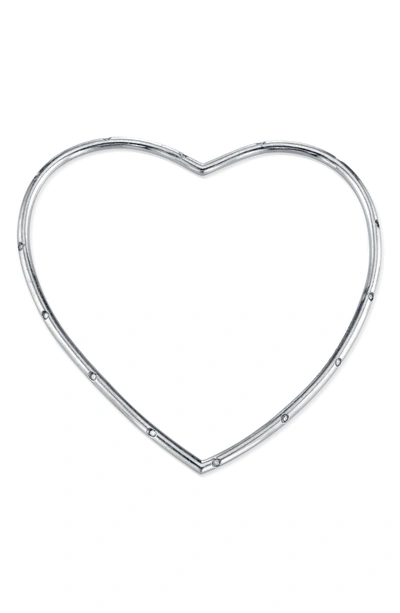 Shop Sheryl Lowe Scattered Heart Bangle In Sterling Silver