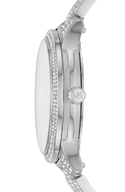 Shop Michael Kors Runway Crystal Bracelet Watch, 38mm In Silver
