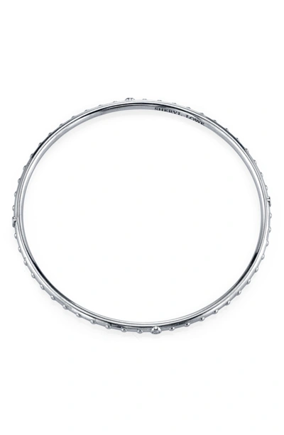 Shop Sheryl Lowe Diamond Bezel & Beaded Silver Bangle Bracelet In Sterling Silver