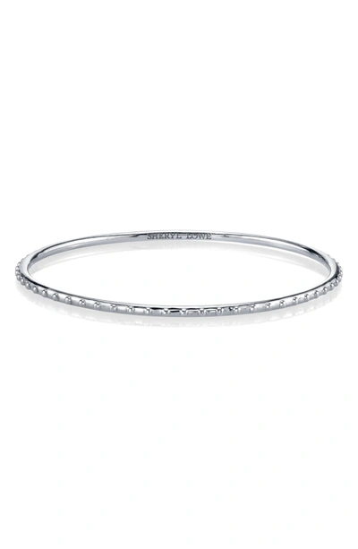 Shop Sheryl Lowe Diamond Bezel & Beaded Silver Bangle Bracelet In Sterling Silver
