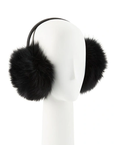 Shop Gorski Fox Fur Earmuffs In Black