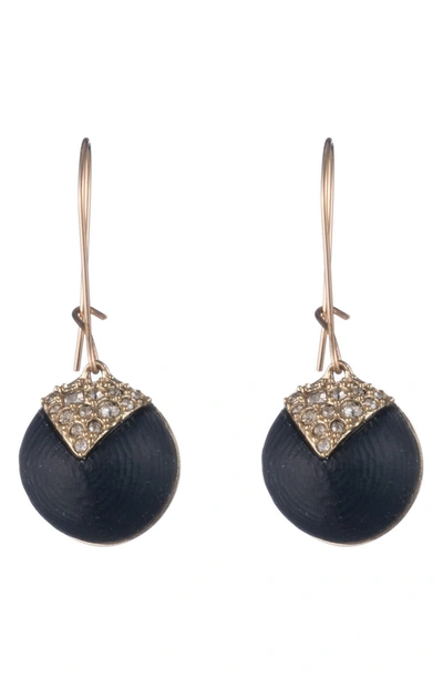 Shop Alexis Bittar Crystal Encrusted Origami Dome Earrings In Black