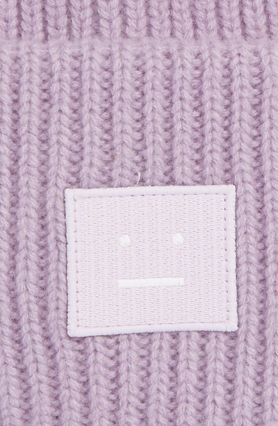 Shop Acne Studios Pansy Rib Knit Beanie - Purple In Mauve Purple