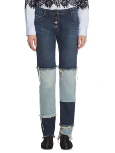 Shop Each X Other Patchwork Cotton Jeans In Two Tone