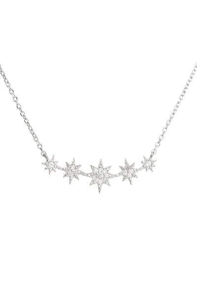 Shop Anzie North Star Mini Bar Pendant Necklace In White Sapphire