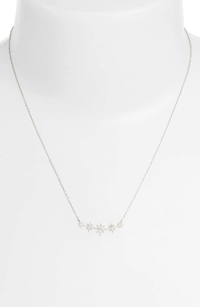 Shop Anzie North Star Mini Bar Pendant Necklace In White Sapphire