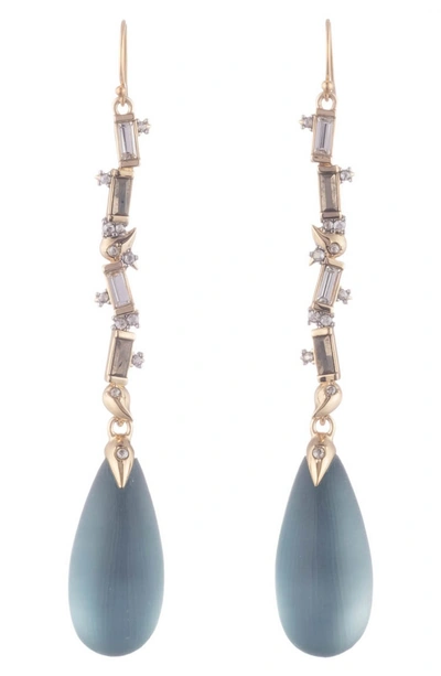 Shop Alexis Bittar Crystal Baguette Linear Drop Earrings In Montana Blue
