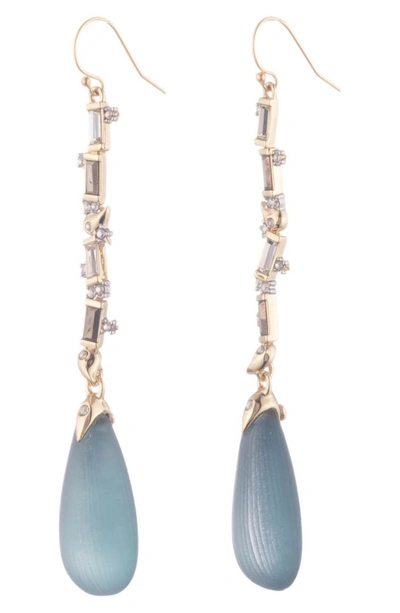 Shop Alexis Bittar Crystal Baguette Linear Drop Earrings In Montana Blue