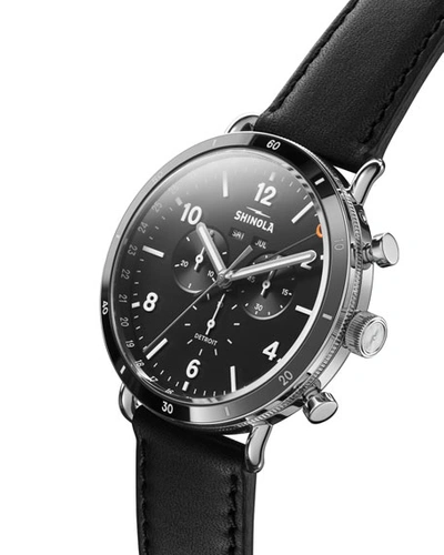 Shop Shinola Men's 45mm Canfield Chronograph Watch In Black