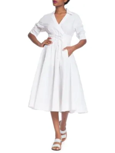 Shop Tracy Reese Corset Shirt Dress In Soft White