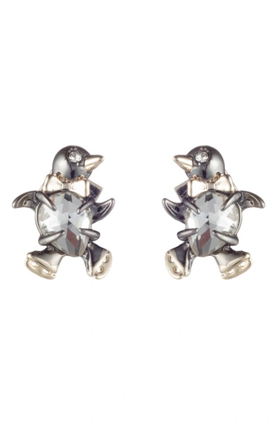 Shop Alexis Bittar Winter Paisley Baby Penguin Stud Earrings In Crystal