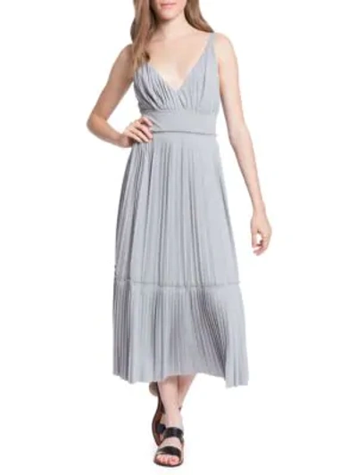 Shop Tracy Reese Plisse Pleated Jersey Midi Dress In Earl Grey