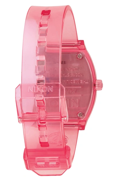 Shop Nixon The Time Teller Strap Watch, 31mm In Coral