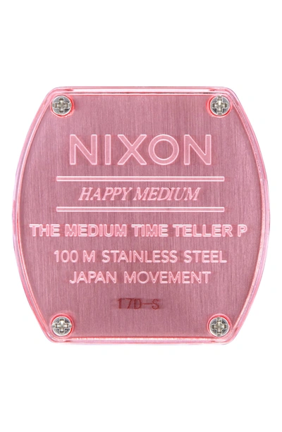 Shop Nixon The Time Teller Strap Watch, 31mm In Coral