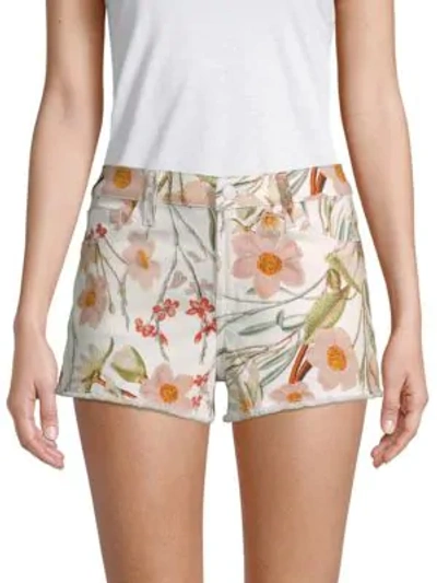 Shop 7 For All Mankind Floral Cut-off Shorts In Spring Tropical