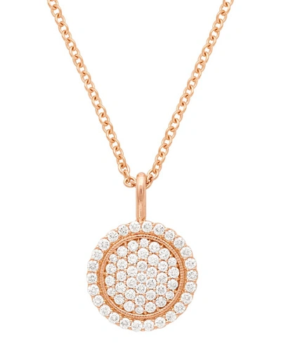 Shop Jamie Wolf Diamond Disc Necklace In Rose Gold