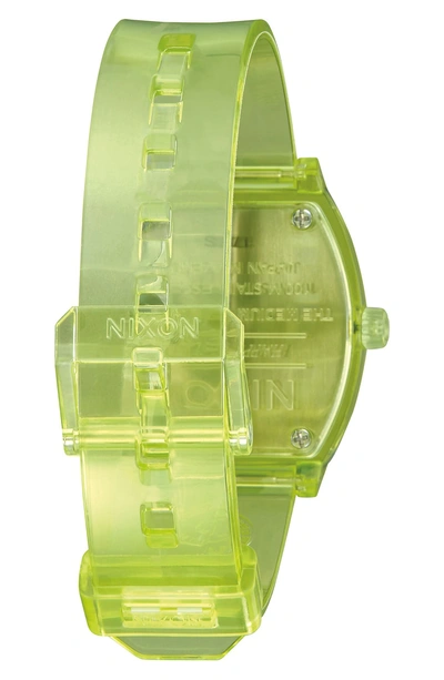 Shop Nixon The Time Teller Strap Watch, 31mm In Lime