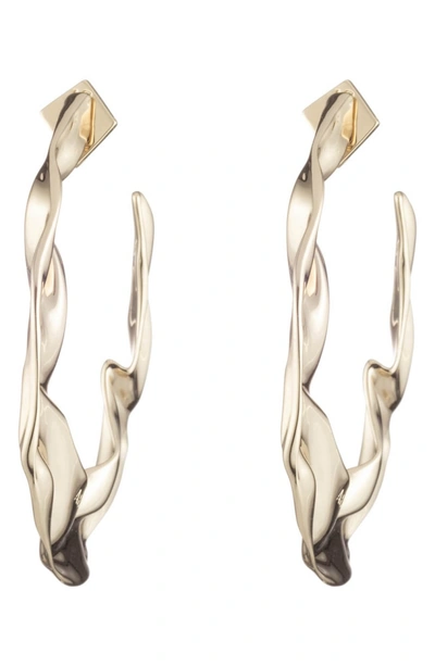 Shop Alexis Bittar Retro Gold Collection Crumpled Hoop Earrings