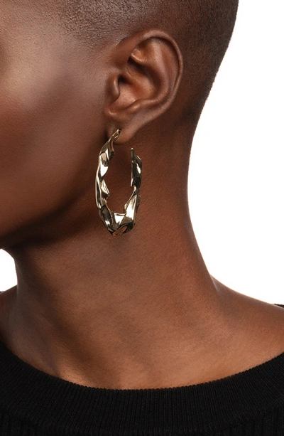 Shop Alexis Bittar Retro Gold Collection Crumpled Hoop Earrings