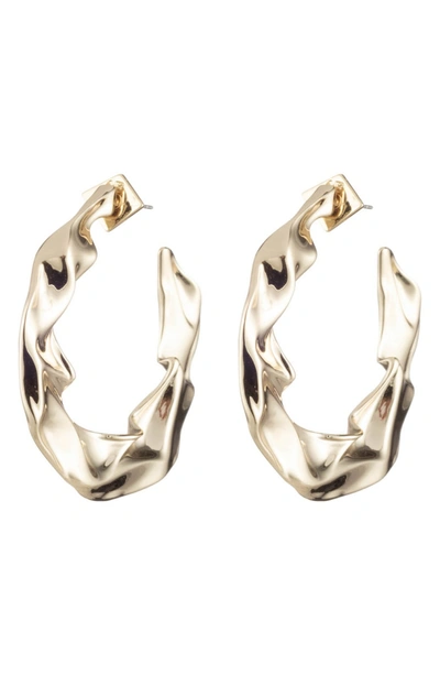 Shop Alexis Bittar Retro Gold Collection Crumpled Hoop Earrings