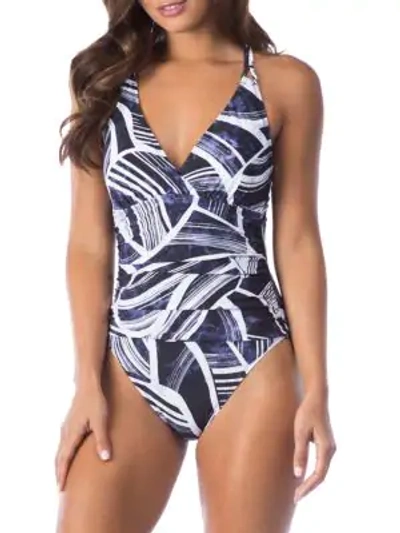 Shop La Blanca Swim Bali Crossback One-piece Swimsuit In Midnight