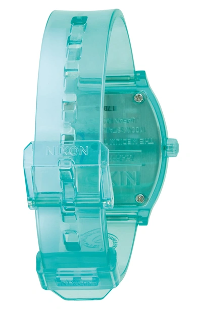 Shop Nixon The Time Teller Strap Watch, 31mm In Turquoise
