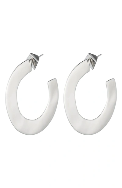 Shop Alexis Bittar Liquid Metal Orbit Hoop Earrings In Silver