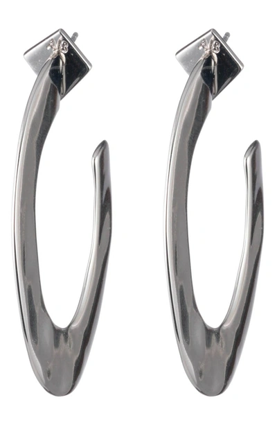 Shop Alexis Bittar Liquid Metal Orbit Hoop Earrings In Silver