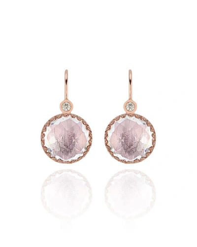 Shop Larkspur & Hawk Olivia Diamond & Drop Earrings In Rose Gold Wash With Ballet Foil In Pink