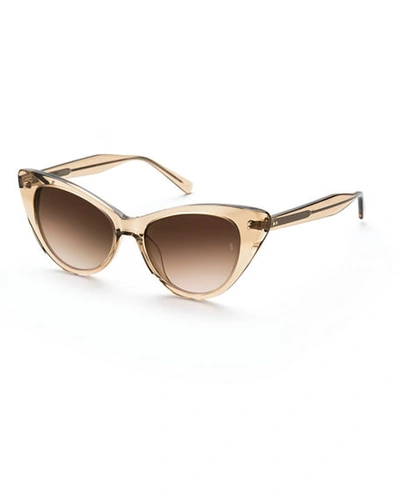 Shop Sunday Somewhere Piper Cat-eye Acetate Sunglasses In Champagne