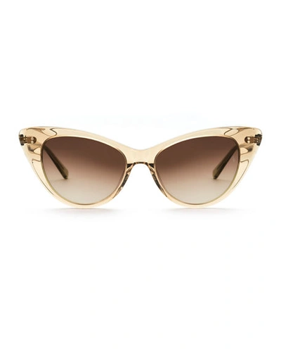 Shop Sunday Somewhere Piper Cat-eye Acetate Sunglasses In Champagne