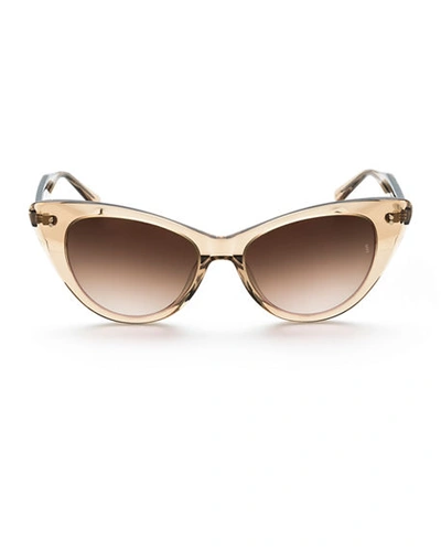 Shop Sunday Somewhere Piper Cat-eye Acetate Sunglasses In Champagne