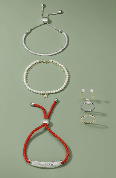 Shop Monica Vinader Engravable Havana Friendship Bracelet In Rose Gold/ Emerald