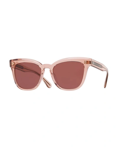 Shop Oliver Peoples Marianela Rounded Plastic Sunglasses In Pink