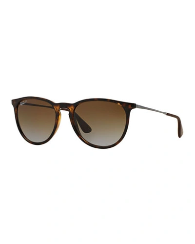 Shop Ray Ban Polarized Aviator Sunglasses In Light Havana