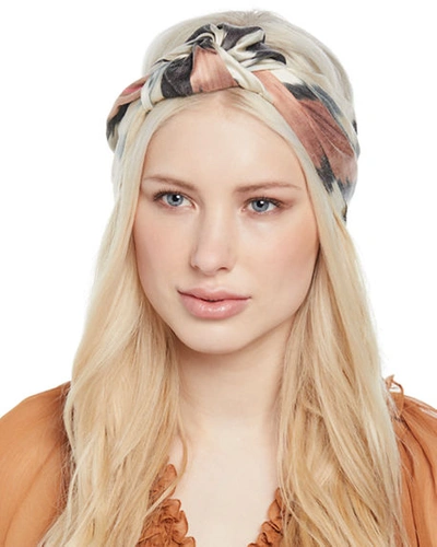 Shop Jennifer Behr Marin Silk Turban Headband In Marble Ikat