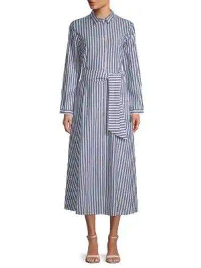 Shop Few Moda Striped Cotton Midi Dress In Multi