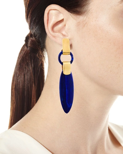 Shop Lisa Eisner Jewelry Long Lapis Spear Drop Earrings In Blue